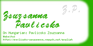 zsuzsanna pavlicsko business card